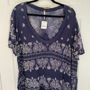 Free People NWT, XS, Navy Paisley